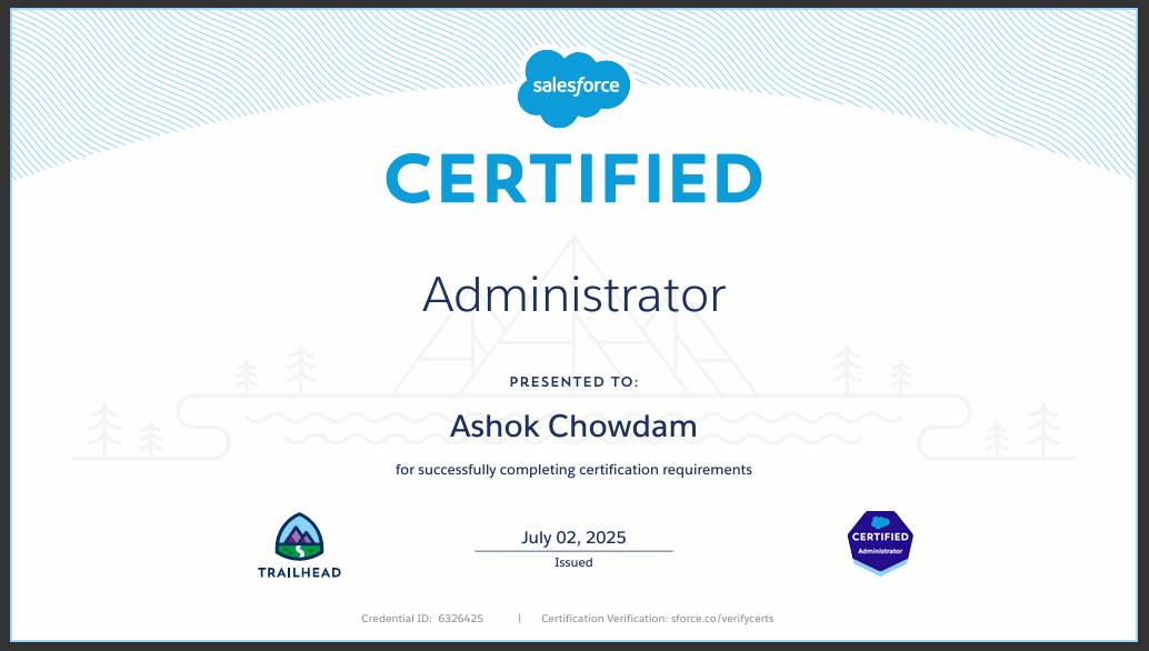 Salesforce Administrator Certificate