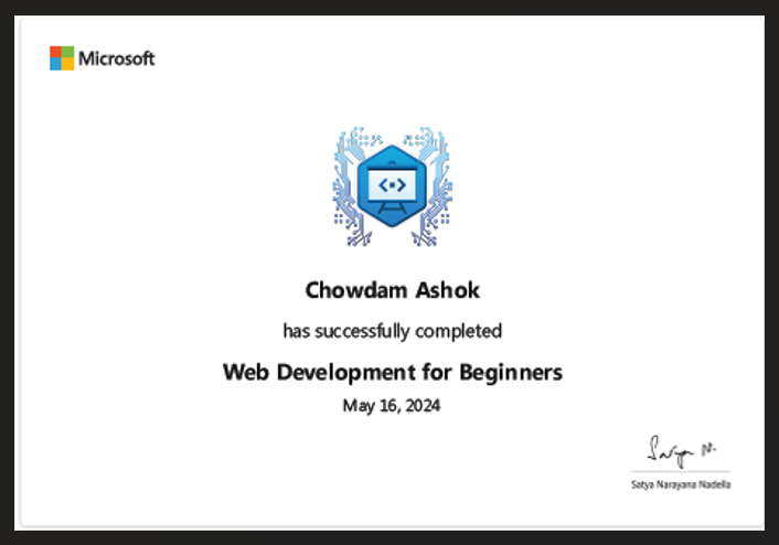 Microsoft Web Development Certificate